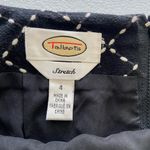 Talbots EUC vintage  women’s black cream embroidered stretch geometric skirt‎ 4 Photo 4