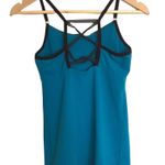 Beyond Yoga  Teal Blue & Black Criss Cross Tank Top Photo 4