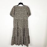 ASOS Design Black Ditsy Floral Print Puff Sleeves Tiered Smock Dress, Size 6 Photo 1