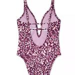 Shade & Shore  Plunge Front Swimsuit Boysenberry Size Large EUC #2482 Photo 1