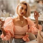 For Love & Lemons Hampton Floral Puff Sleeve Festival Boho CROP TOP Sz S Photo 0