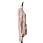 DKNY Cardigan Duster Open Front Ribbed Knit Long Sleeves Pockets Blush Pink L Photo 2