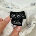 City Chic  White Floral Eyelet Tank Top Women XL Romantic Ruffle Adjustable Strap Photo 2