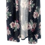 Newbury Kustom Women’s Black Velvet Floral Open Front Kimono Cardigan Photo 2