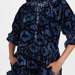 Figue Halima Velvet Mini Dress Navy Blue Tiger Eye Ikat Size XS Photo 0