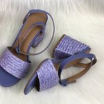 Bamboo  Maddy Braided Raffia Open Toe Strap Block Heel Sandals Lavender Size 10 Photo 1