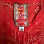 Johnny Was  Elegant Orange Embroidered Cupro‎ Rayon Top Size Medium EUC Photo 5