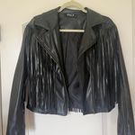 Blue B Collection Faux Leather Fringe Jacket Photo 0