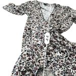 Ann Taylor Winter White Floral knit v neck Wrap Dress Size Medium Photo 10