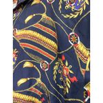 Bogari Studio Silk Nautical Print Full Zip Jacket Women's 2X Navy Red Vintage Blue Size undefined Photo 3