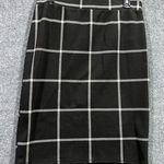 Monteau Pencil Skirt Womens XL Black Windowpane Check Rayon Stretch Knee Length Photo 0