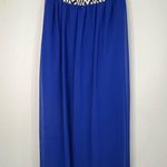 Sweet Storm  Chevron Maxi Dress Small Strapless Blue Flowy 47” Photo 5