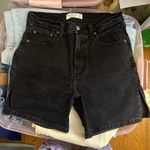 Abercrombie & Fitch  The 7” Dad Short High Rise Size 6 Black Denim Photo 6