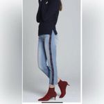 Driftwood Colette Plaid Trim Straight Crop Frayed Hem Jeans Size 24 Photo 3