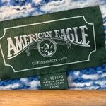 American Eagle Sweater Women Blue White Cropped Pullover Knit Winter Y2K Ski XL Photo 2