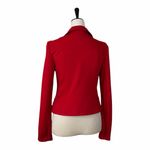 Cache  Jacket Cropped High Stand Collar Moto Zip Snap Closure Red Women’s Size 4 Photo 5