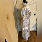 Vintage WinterSilks 100% Silk Floral Collared Robe / Kimono Yellow Size M Photo 3