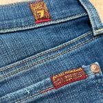 7 For All Mankind | Women's Mid Roll Distressed Blue Cuffed Denim Shorts, 25 Photo 3