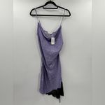 Fleur du Mal Acid Wash Silk Ruched High Leg Dress in Lilac Acid Wash Purple Size L Photo 6