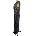 Tadashi Shoji  Sequin‎ Gown Long Ruched Metallic Ombre Gold Purple Size 12 Photo 4