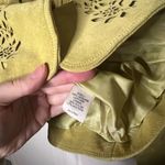 J. Jill Cottagecore 100% Suede Boho Cutout Floral Jacket Yellow Size L Photo 5