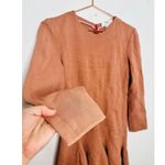 CARVEN Terracotta Orange Hue Bois De Rose Crew Neckline Midi Dress size 40 Photo 12