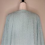 Chico's Chico’s Green Striped Diamond Textured Tie Front Shirt Photo 7