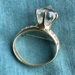 Vintage Diamond Ring style gold plate with crystal brooch Photo 1