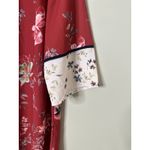 J Jill Watercolor Rust Floral Shift Dress 3/4 Kimono Sleeve Small Boho Office Red Photo 3