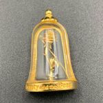 Disney Beauty And The Beast Pin Enchanted Rose In Glass Gold Photo 2