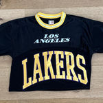 Nba  Lakers Crop Tee Los Angeles Lakers Size XS Black Yellow Photo 0