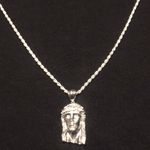 Silver Rope Chain 20in 2mm And Jesus Piece .925 Italy Photo 0