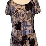 Dress Barn Womens Tops Summer Short Sleeve Casual Loose Blouse Fashion Round Neck Size L Photo 0