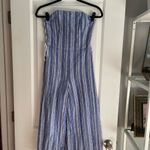 Club Monaco  Allentin Strapless Striped Wide Leg Linen Jumpsuit Photo 3