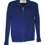 Ralph Lauren Women's Preppy Full Zip Sweater Jacket Small Navy Blue Academia Photo 0