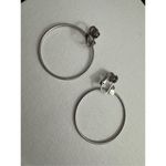 Vintage Havana Vintage Y2K Womens Dainty Silver Tone Drop Clip On Hoop Earrings Lightweight 90s Photo 2