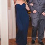 David Tutera Navy blue chiffon bridesmaid dress Size 4 Photo 2