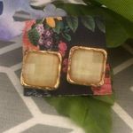 🔴BOGO🔴 Gold &Tan Square Studded Earrings Photo 0