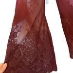 WAYF Burgundy V Neck Floral
Embroidery Bell Sleeve Shift Dress size small Photo 1