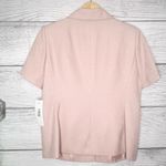 Le Suit NWT  Pink Short Sleeve Button Front Blazer Jacket Suit Top Size 14 Petite Photo 4