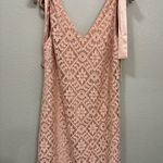 Nanette Lepore NWT Blush Pink V-Neck Ruffle Lace Tie Shoulder Dress- Size 12 Photo 2