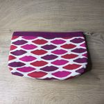 Estee Lauder Lips Kiss Pouch Magenta Pink Red Canvas Travel Cosmetic Makeup Bag Photo 2