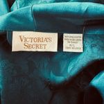 Victoria's Secret VICTORIA’S SECRET Vintage Gold Label Teal Green Long Satin Bathrobe Size M/L Photo 10