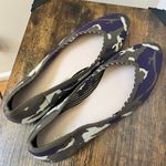Kelly & Katie Kelly & Kate KK Fonzie Army Green Purple  Camo Almond Toe Knit Flats Size 7.5M Photo 1