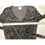 Saylor  Black Velvet Floral Pattern Burnout Shorts Romper. Long Sleeves. Size M Photo 4