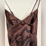 House of Harlow  1960 Satin Maxi Slip Dress Brown Cut Out Spaghetti Straps Small Photo 3