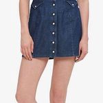 Obey Cotton Blue Aline Mini Skirt Photo 0