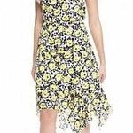 Kensie | Black + Yellow Butterfly Midi Dress Photo 0