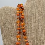 Amber Carnelian Necklace 23.5" Orange Pebble Beaded Artesian Handmade Jewelry Photo 5