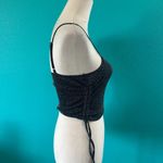 Hollister  Black Glitter Cinched Top Cropped Fitted Glam Womens Size S Photo 3